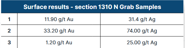 ESGold surface grab samples