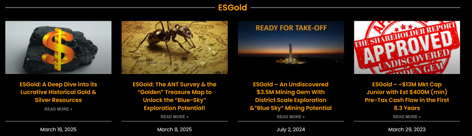 ESGold Corp The Shareholder Report T$R